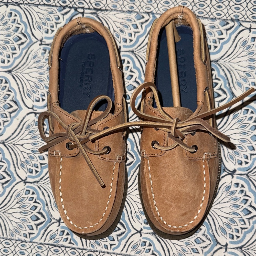Sperry Top-Sider Original Boat Shoes Tan Leather Kids Dress Shoes